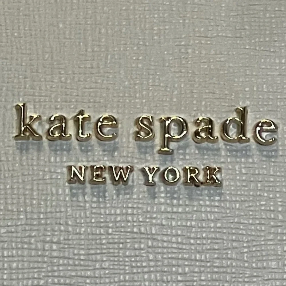 Kate Spade Bleecker Tote Bag Womens Large Parchment White Leather Zip Top
